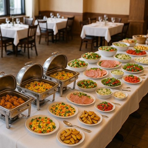 Invités portant un toast lors d’un banquet