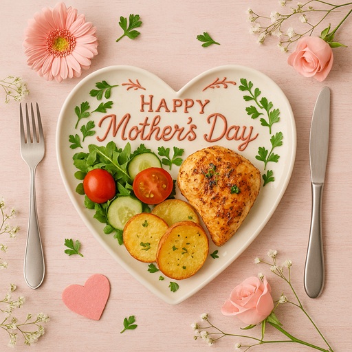 Table fleurie pour un repas de la Fête des Mères